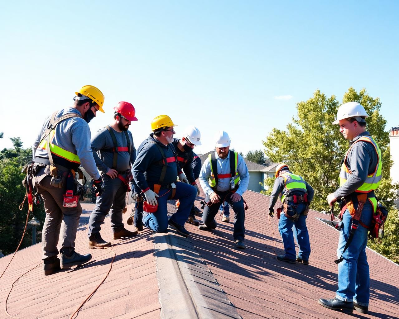 Roofing crew