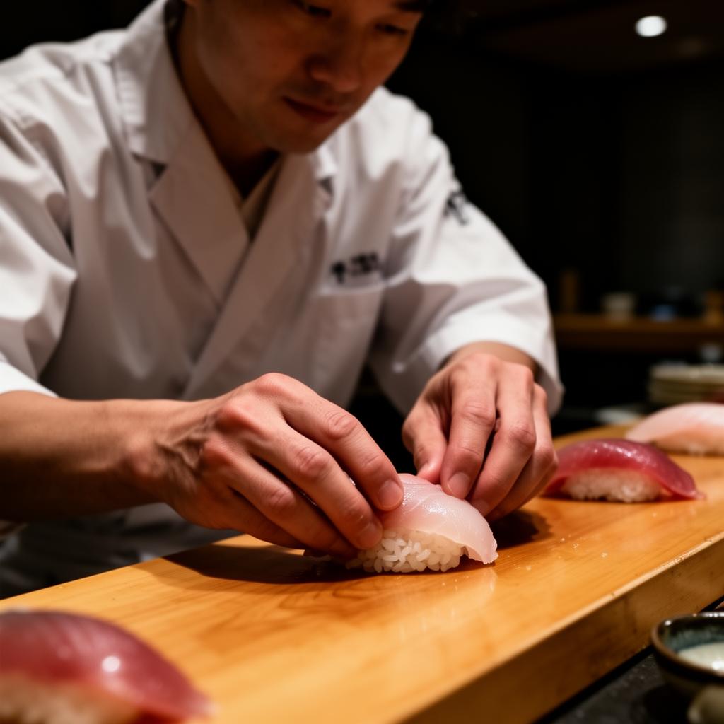 Chef preparing nigiri